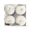 Color Studio Jumbo Tealight Candles Set of 4 - Everyday White Wax Tea Lights with 6 Hour Burn Time
